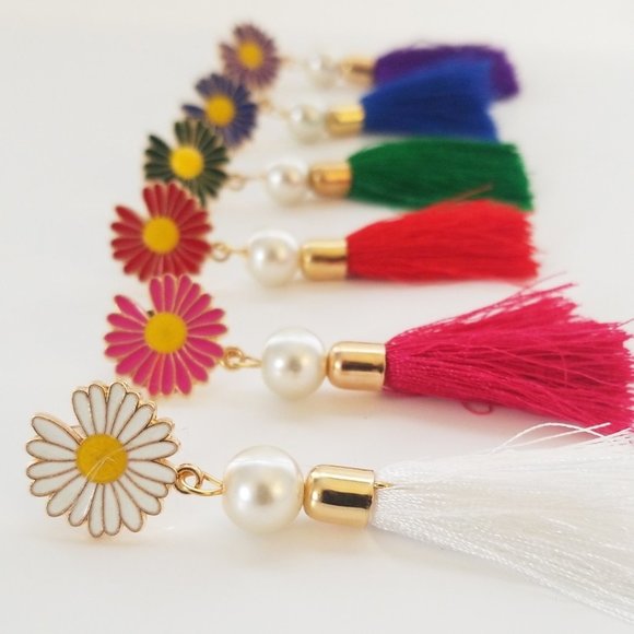 Flower Tassel Earrings - Picture 2 of 2